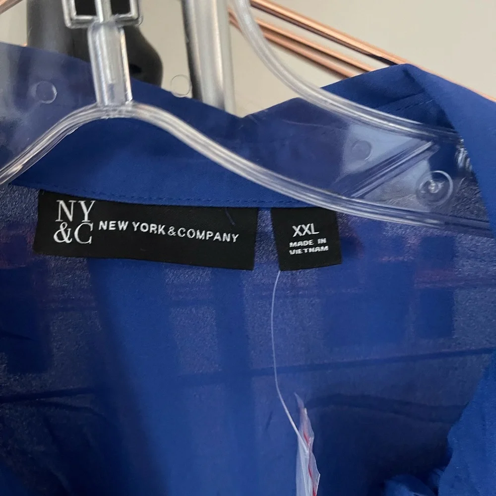 Royal blue sheer blouse - Picture 3 of 3